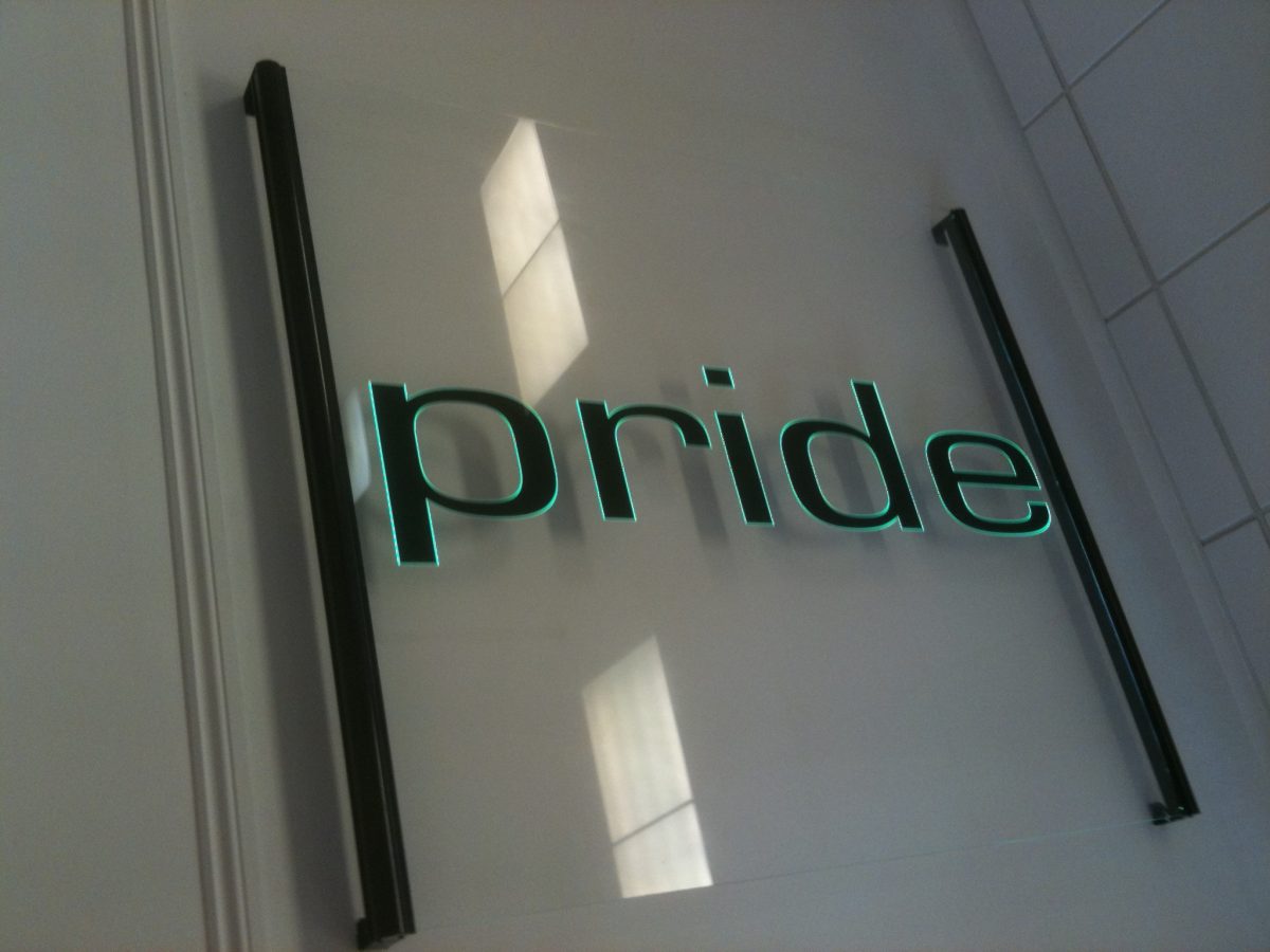 Frame fitted perspex signage
