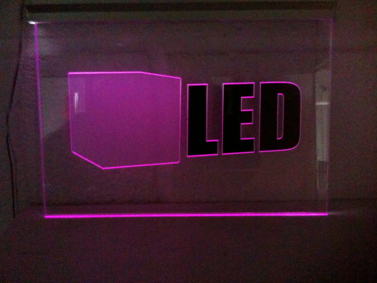 LED internal perspex signage
